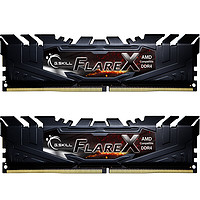 G.SKILL 芝奇 Flare X 烈焰枪系列 DDR4 2400MHz 台式机内存 马甲条 铁骑黑 16GB 8GB*2 F4-2400C16D-16GFX