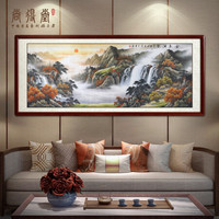 尚得堂 名家手绘国画山水画聚宝盆 客厅装饰画沙发背景墙旭日东升办公室挂画真迹字画 GSX-9958-金玉满堂 装裱278*118