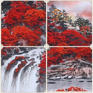 尚得堂纯手绘国画鸿运当头山水画风水靠山办公室字画客厅挂画中式装饰画 单购买画芯-赠凌绢软裱-无框发顺丰 定制尺寸请联系客服-发顺丰