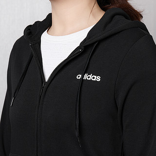 Adidas阿迪达斯外套女装2021春季新款运动服休闲针织连帽舒适防风夹克DP2414 DU0663 黑色DP2414 L