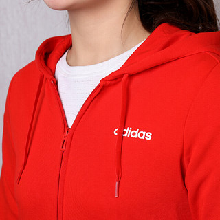 Adidas阿迪达斯外套女装2021春季新款运动服休闲针织连帽舒适防风夹克DP2414 DU0663 红色DU0663 L