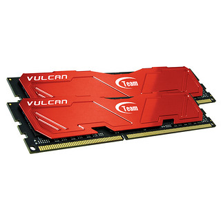 Team 十铨 火神系列 DDR3 1600MHz 台式机内存 马甲条 红色 16GB 8GB*2 TLD316G1600HC9DC01