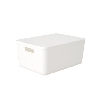 京东京造 收纳盒(带盖、特大号、2个、白色)