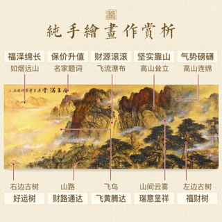 尚得堂手绘国画山水画客厅靠山图挂画办公室金玉满堂装饰画书房字画水墨画 沙比利实木框-直角黑色-发顺丰 定制尺寸请联系客服-发顺丰