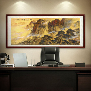 尚得堂手绘国画山水画客厅靠山图挂画办公室金玉满堂装饰画书房字画水墨画 沙比利实木框-直角黑色-发顺丰 定制尺寸请联系客服-发顺丰