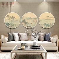 尚得堂纯手绘新中式客厅装饰画山水画沙发背景墙玄关过道挂画现代简约水墨画 山水3-实木框-发顺丰 定制尺寸请联系客服