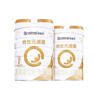 BIOSTIME 合生元 派星 较大婴儿配方奶粉2段(6-12个月)800克*2罐 新老国标随机发货