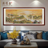 尚得堂名家手绘国画万里长城大堂客厅办公室挂画书房风水山水画装饰画 单购买画芯-赠凌绢软裱-无框发顺丰 定制尺寸请联系客服-发顺丰