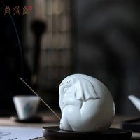尚得堂手工陶瓷家居摆件小夜灯创意礼品文创礼物德化白瓷送礼大象摆件