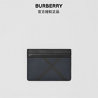 BURBERRY 博柏利 London 男士格纹拼皮革卡片夹 80229411 海军蓝