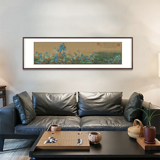 弘舍  新中式客厅装饰画山水画办公室挂画壁画国画字画 千里江山 雅致胡桃《独占鳌头》 成品尺寸：宽275*高80cm