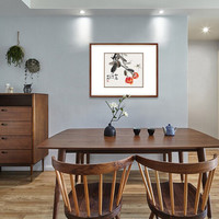 弘舍  新中式餐厅装饰画三联挂画壁画国画字画 多寿 田园柚木  如意 成品尺寸 宽70*高55cm