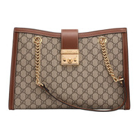GUCCI 古驰 Padlock系列 女士帆布手提包 479197 KHNKG 8534 褐色 中号