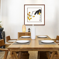 弘舍 新中式玄关装饰画 餐厅挂画 走廊过道国画 电表箱遮挡壁画 雅致胡桃 《枇杷图》   成品尺寸 宽60*高60cm
