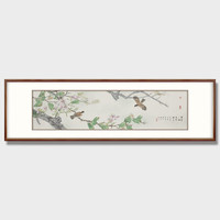 弘舍 新中式客厅装饰画山水画字画办公室挂画香归国画    田园柚木       成品尺寸 宽160*高55cm