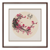 弘舍 新中式餐厅壁画玄关装饰画名家真迹挂画走廊过道壁画国画 王治国 暗香 《韶华》雅致胡桃 成品尺寸 宽70*高70cm
