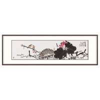 弘舍 客厅装饰画卧室荷花挂画新中式沙发背景墙画 王占海 荷韵图 《荷韵图》A田园柚木 成品尺寸 宽170*高55cm