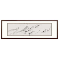 弘舍 新中式客厅装饰画 办公室挂画 书房风景壁画 沙发背景画 国画 节节高升 典雅紅褐 成品尺寸 宽210*高70cm