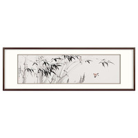 弘舍 新中式客厅装饰画 办公室挂画 书房风景壁画 国画 背景墙字画 高风亮节2 典雅紅褐 成品尺寸 宽210*高70cm