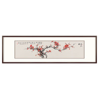 弘舍 新中式客厅装饰画 办公室挂画 书房字画 卧室装饰画 国画 品香图 典雅紅褐 成品尺寸 宽170*高55cm