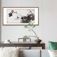 弘舍 新中式客厅装饰画 办公室挂画 沙发背景墙国画 荷花壁画 荷韵禅真 荷韵禅真C典雅紅褐 成品尺寸 宽170*高90cm