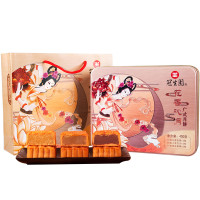 冠生园 花香沁月 豆沙莲蓉月饼 450g