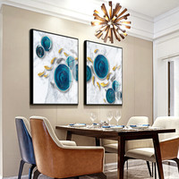 忆画餐厅装饰画晶瓷画单幅客厅沙发背景墙画玄关现代简约轻奢铝合金框晶瓷镶钻酒柜挂画酒店墙面装饰过道走廊 玉盘锦鲤B 50*50cm拉丝雅黑框