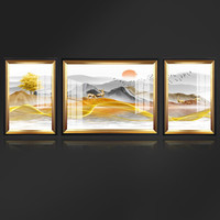 忆画装饰画客厅现代简约欧式轻奢壁画沙发背景墙挂画餐厅配电箱玄关走廊有框画 吉祥福禄《轻奢雅金框》 定制其他尺寸或单幅联系客服