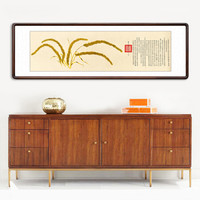 积善 中式客厅装饰画沙发背景墙壁画郎世宁办公室字画餐厅卧室床头挂画 有框(实木外框+有机玻璃)165*50cm