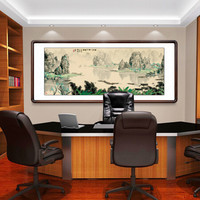 积善 国画山水画客厅办公室装饰画沙发背景墙壁画风水字画书房领导办公室酒店挂画白雪石千峰竞秀 千峰竞秀D 有框(实木外框+有机玻璃）105*50cm/幅