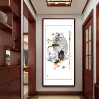 积善 字画手绘国画花鸟画客厅装饰画走廊过道玄关挂画书房壁画沙发背景墙画 竖版品酒图 【名家手绘]三尺有框125*65cm/幅