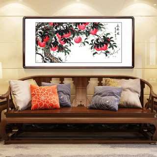 积善 客厅装饰画字画走廊玄关挂画手绘真迹斗方葫芦画餐厅卧室壁画中堂画斗方葫芦墙画 四尺长寿图（名家纯手绘） 四尺带框165*80cm/幅