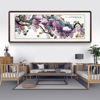 积善 客厅装饰画字画走廊玄关挂画手绘真迹斗方葫芦画餐厅卧室壁画中堂画斗方葫芦墙画 小六尺紫气东来 55*55cm实木外框有机玻璃