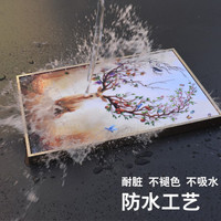 积善 简欧客厅装饰画字画欧式沙发背景墙画美式玄关油画壁画现代大气餐厅走廊过道三联组合挂画 福禄双全-雅黑金框（防水工艺） 中80*60左右40*60（1.8m沙发推荐）