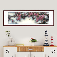积善 字画中堂画紫气东来餐厅墙面客厅装饰画沙发背景墙紫藤卧室书房玄关壁画走廊挂画 六开216*66cm