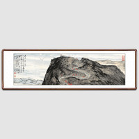 积善 国画山水画客厅办公室装饰画沙发背景墙壁画风水字画书房酒店挂画沁园春 念奴娇 七律 清平乐 小六尺带框217*83cm/幅