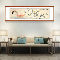积善 客厅装饰画字画国画花鸟画办公室山水字画书房玄关走廊过道竖版挂画沙发背景墙装饰壁画 黄杨木金玉满堂 带框165*50cm/幅