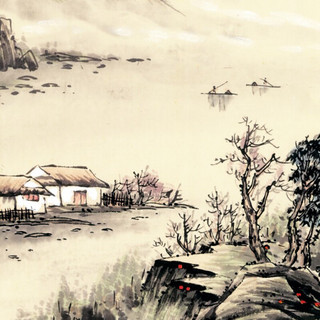 积善 客厅装饰画字画沙发背景墙现代中式简约欧式葫芦画餐厅卧室玄关走廊过道挂画壁画中堂画 富贵满堂 40*40cm