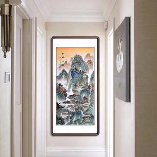积善 纯手绘国画山水画客厅装饰字画办公室书房靠山招财挂画沙发背景墙壁画走廊过道玄关画 松风泉韵 四尺带框165*80cm/幅