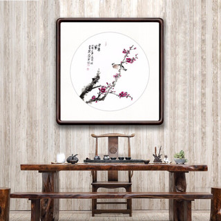 积善 新中式花鸟画客厅装饰画办公室字画走廊过道玄关竖版挂画餐厅壁画 十里香 65x65cm/幅