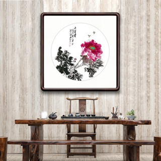 积善 新中式花鸟画客厅装饰画办公室字画走廊过道玄关竖版挂画餐厅壁画 大富贵 55x55cm/幅