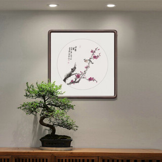 积善 新中式花鸟画客厅装饰画办公室字画走廊过道玄关竖版挂画餐厅壁画 十里香 65x65cm/幅