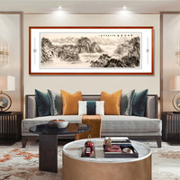积善 客厅装饰画国画山水画新中式办公室书房字画风景卧室床头挂画沙发背景墙壁画 G款 217*83cm/幅