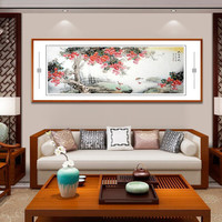 积善 新中式客厅装饰画荔枝花鸟画办公室字画书房挂画沙发背景墙壁画大吉大利餐厅画 大吉大利 横幅小六 小六尺217*83cm/幅