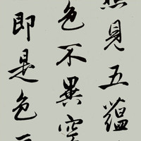 积善 现代中式般若波罗蜜多心经书法作品客厅装饰沙发背景墙字画办公室玄关过道走廊挂画壁画 四开165x50cm/幅 实木外框+有机玻璃