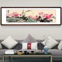 积善 客厅装饰画现代简约卧室床头画室内沙发背景墙壁画挂画欧式有框画 春光无限 六开带框216*66cm
