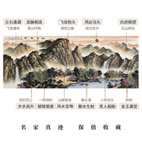 弘舍 客厅装饰画手绘山水画办公室挂画风水靠山沙发背景墙壁画国画字画 旭日东升 典雅紅褐 成品尺寸 宽240*高105cm