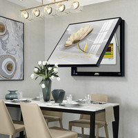 忆画电表箱装饰画晶瓷画免打孔翻盖客厅餐厅配电箱电闸遮挡挂画北欧抽象现代简约电箱画 花开半夏-I 80*60cm拉丝金框