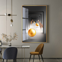 忆画玄关装饰画晶瓷画现代简约抽象走廊挂画酒店宾馆墙面挂画 F 60*80cm拉丝亮钛金