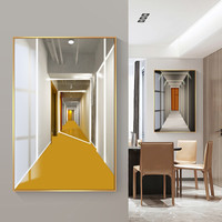 忆画玄关装饰画晶瓷画现代简约抽象走廊挂画酒店宾馆墙面挂画 B 70*100cm拉丝亮钛金